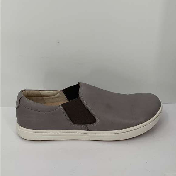 Birkenstock Barrie slip-on sneaker shoe gray leather comfort footbed men 42 9 main image 6